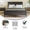 Merrick Lane Norwich Solid Wood Platform Bed Frame with Slatted Foundation, Engineered Wood Headboard and Footboard
